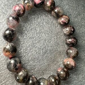 10MM Icy Sakura Rhodonite Natural Crystal Bracelet